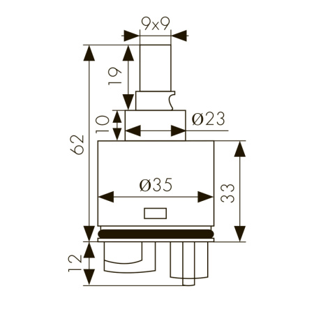 6234 Картридж KАISER Ø35 с ножками для смесителей серии 34/48/62/67/69/70/71/74